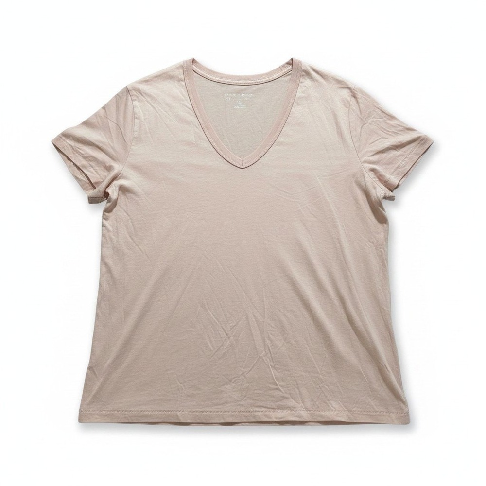 Universal Thread XXL Pink Womens V-Neck T-Shirt Casual Cotton Cozy Short Sleeve